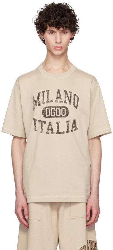 Photo: Dolce&Gabbana Beige DG Logo Print T-Shirt