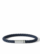Le Gramme - Orlebar Brown 7g Woven Cord and Sterling Silver Bracelet - Blue