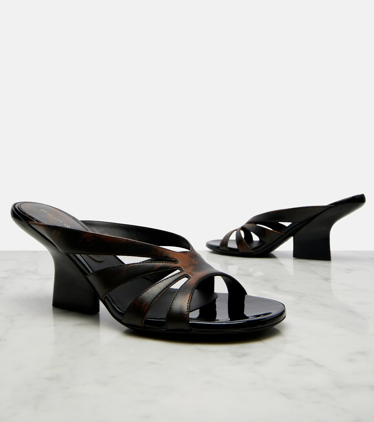 Dries Van Noten Distressed leather mules
