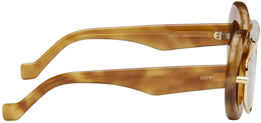 LOEWE スクエアフレーム トータスシェル アセテート(ブラウン) LOEWE(ロエベ) Tortoiseshell Browline Sunglassesサングラス