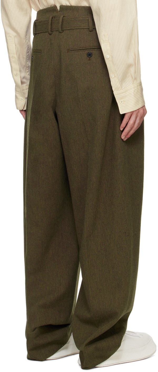 Recto Green Belted Trousers