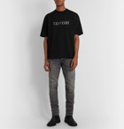 Balenciaga - Top Model Appliquéd Logo-Print Cotton-Jersey T-Shirt - Black