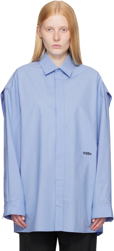 Photo: 032c Blue 'Please Steam' Oversized Shirt