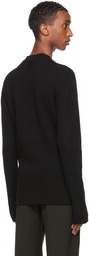 Bottega Veneta Black Cashmere Rib Knit Sweater