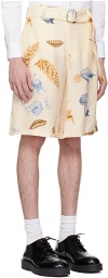 Jil Sander Beige Printed Shorts