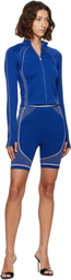 Casablanca Navy Seamless Zip‑Up Track Jacket