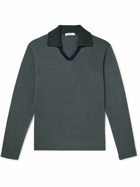 Mr P. - Colour-Block Organic Cotton and TENCEL™ Lyocell-Blend Polo Shirt - Gray