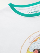 CASABLANCA - Slim-Fit Printed Organic Cotton-Jersey T-Shirt - White - M