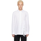 Simone Rocha White Lace Up Hem Easy Shirt