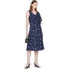 Sandy Liang Navy Sonata Midi Dress
