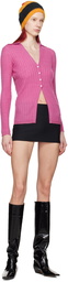 Guest in Residence Pink Rib Cardigan