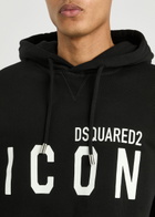 DSQUARED2 Logo-print Hooded Cotton Sweatshirt Black