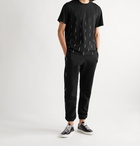 MONCLER - Tapered Logo-Print Loopback Cotton-Jersey Sweatpants - Black