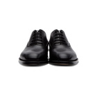 Alexander McQueen Black and Silver Leather Lace-Up Oxfords