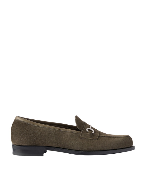 Photo: Edward Green - Putney Horsebit-Embellished Suede Loafers - Green