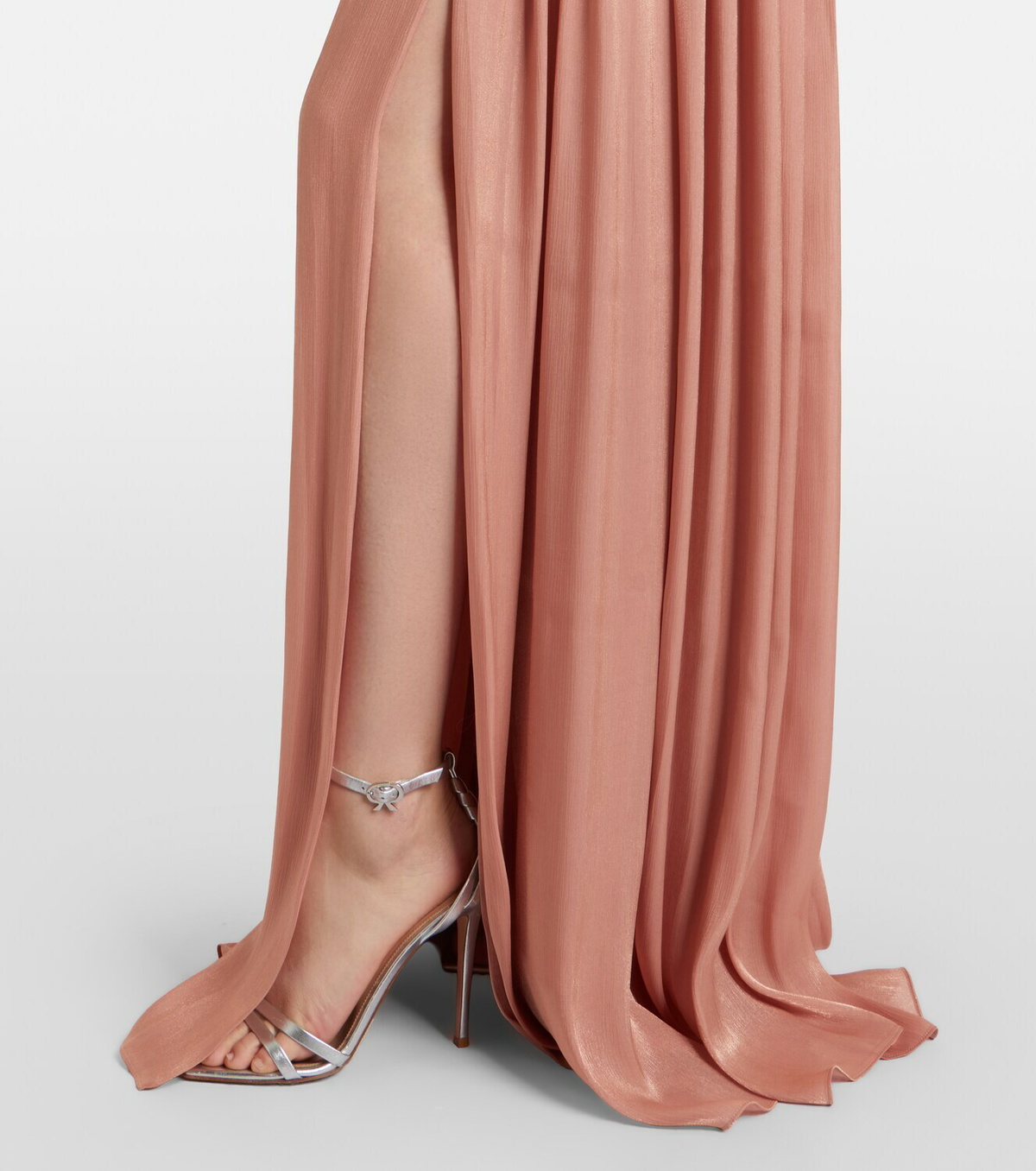 Costarellos Embellished ruched georgette gown