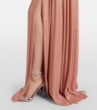 Costarellos Embellished ruched georgette gown