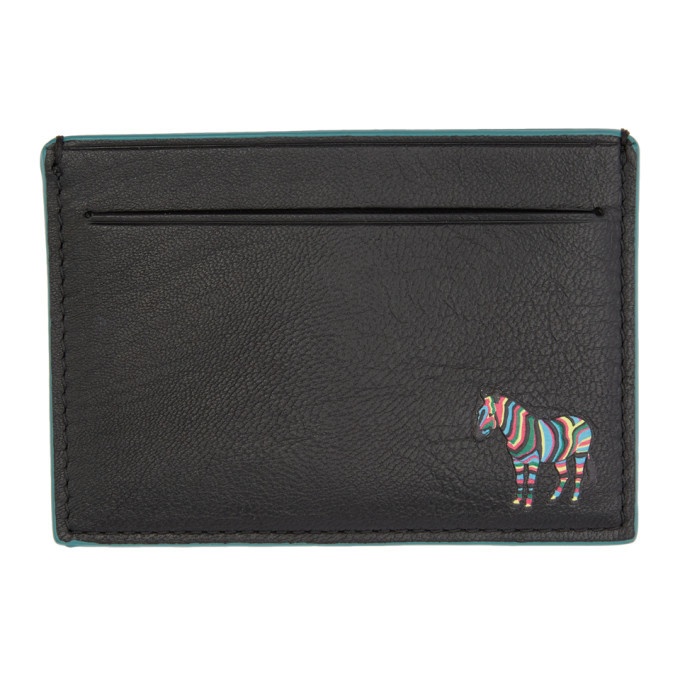 Photo: PS by Paul Smith Black and Blue Zebra Card Holder