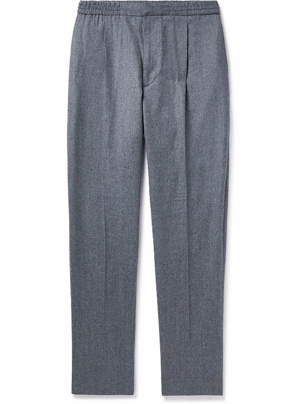 Photo: Officine Générale - Drew Tapered Pleated Wool Trousers - Gray