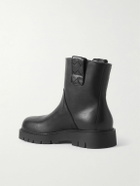 Bottega Veneta - Haddock Intrecciato-Detailed Leather Boots - Black