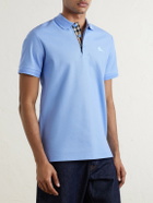 Burberry - Eddie Ekd Cotton Polo Shirt - Blue