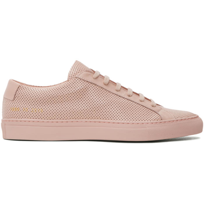 Photo: Common Projects Pink Perforated Original Achilles Low Sneakers