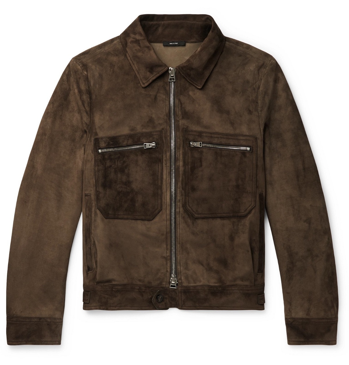 TOM FORD - Suede Blouson Jacket - Brown TOM FORD