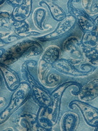 Kartik Research - Camp-Collar Paisley-Print Silk Shirt - Blue