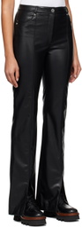 Hugo Black Slit Faux-Leather Pants