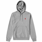 AMI Men's Small A Heart Popover Hoody in Heather Grey