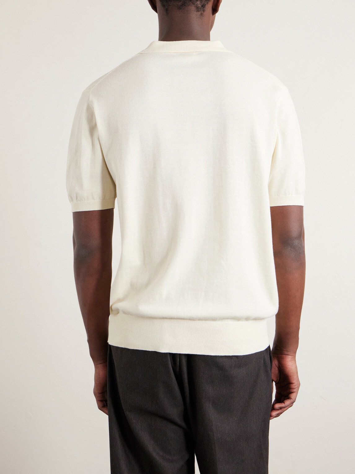 Hartford - Pointelle-Knit Cotton Polo Shirt - Neutrals