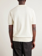 Hartford - Pointelle-Knit Cotton Polo Shirt - Neutrals