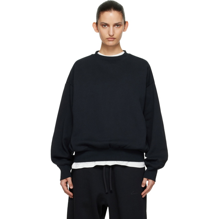 Photo: Fear of God ESSENTIALS Black Classic Crewneck Sweatshirt