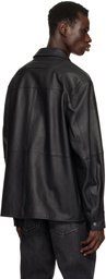 Hugo Black Paneled Leather Jacket