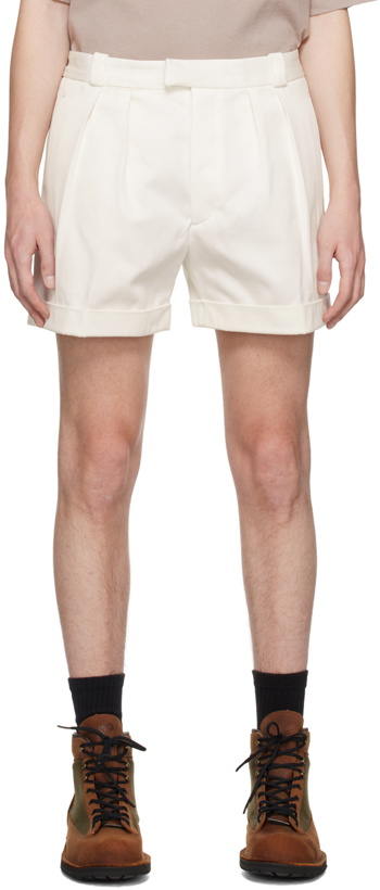 Photo: Acne Studios White Pleated Shorts