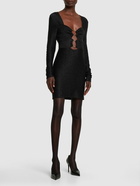 TOM FORD - Lurex Cotton & Wool Knit Mini Dress