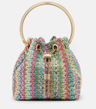 Jimmy Choo Bon Bon Small raffia-effect bucket bag