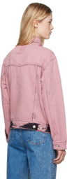Moschino Jeans Pink Faded Denim Jacket