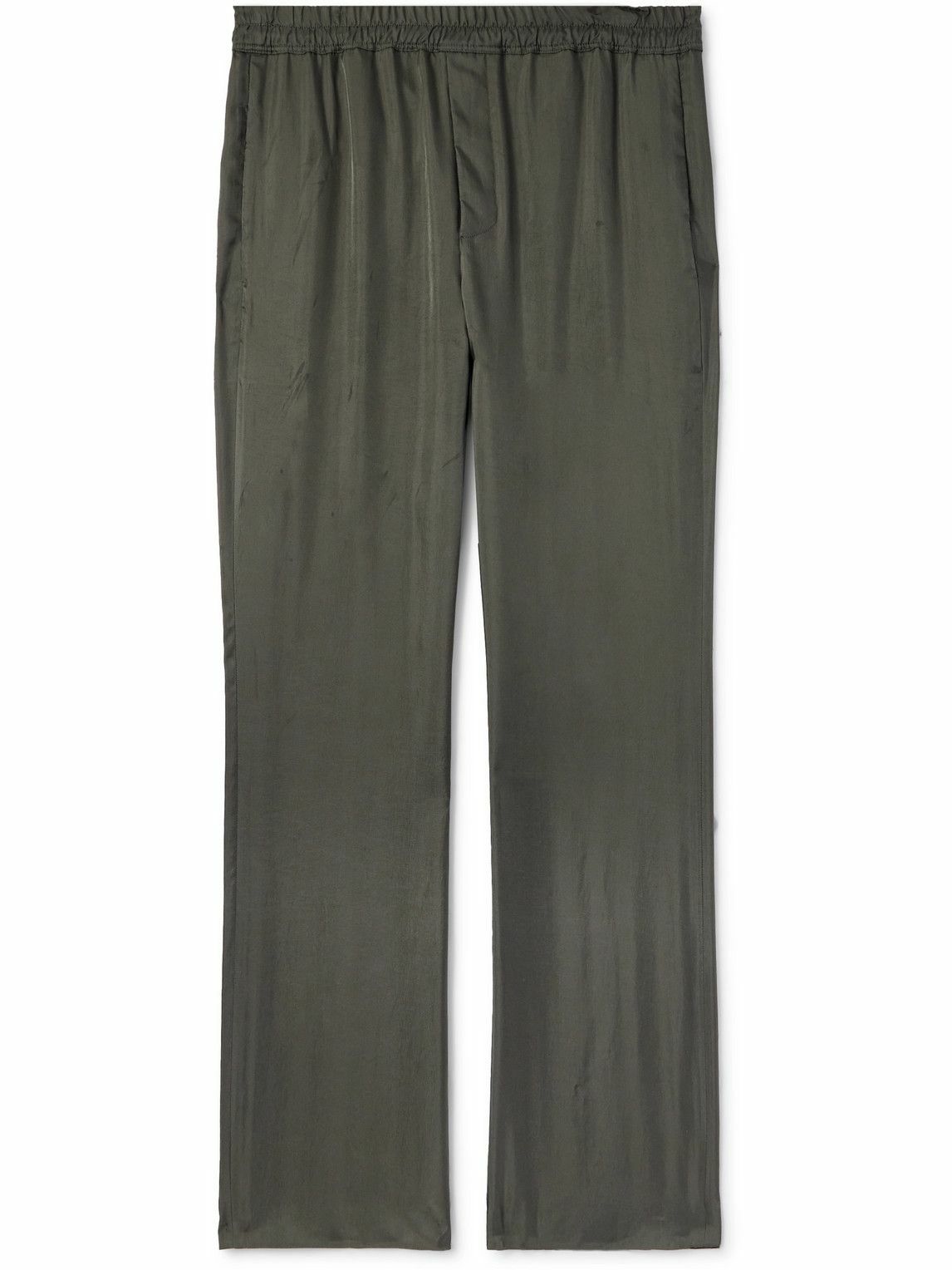 【送料&関税込】Saint Laurent Wide Leg Velvet Trousers SAINT LAURENT - Wide-Leg Velvet Trousers - Green Saint Laurent