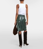 Dorothee Schumacher Urban Jungle snake-print leather midi skirt