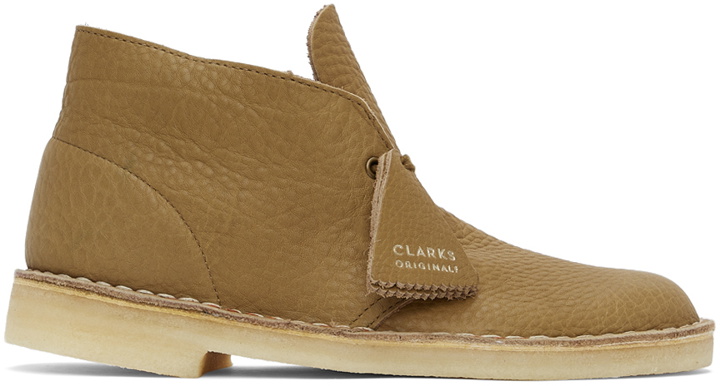Photo: Clarks Originals Khaki Leather Desert Boots
