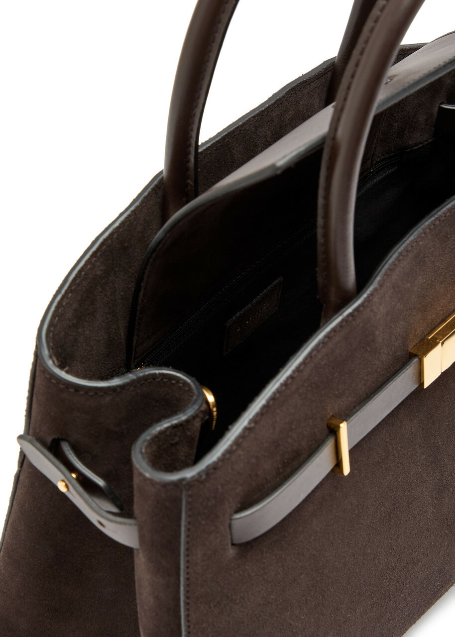 Demellier The Hudson Midi Grained Leather top Handle bag - Dark Brown - One Size