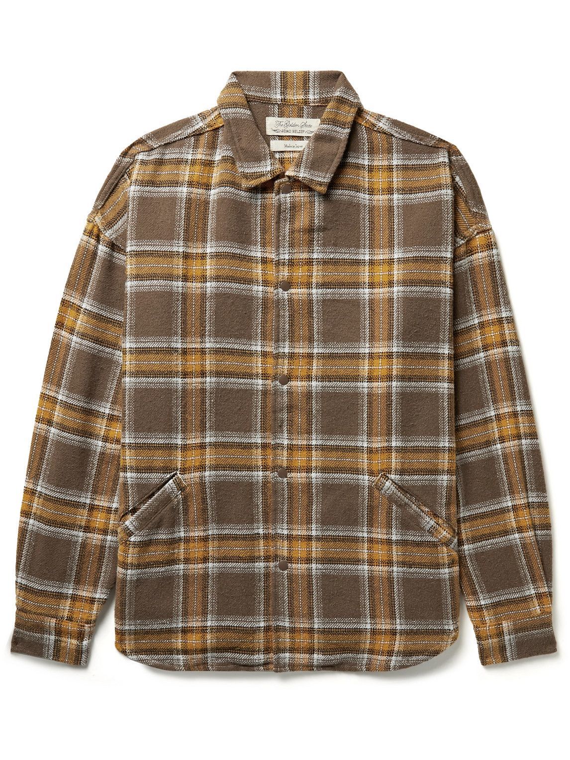 Remi Relief - Checked Slub Cotton-Blend Flannel Shirt - Brown Remi