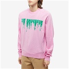 JW Anderson Men's Lime Logo Crewneck Knit in Hot Pink/Green