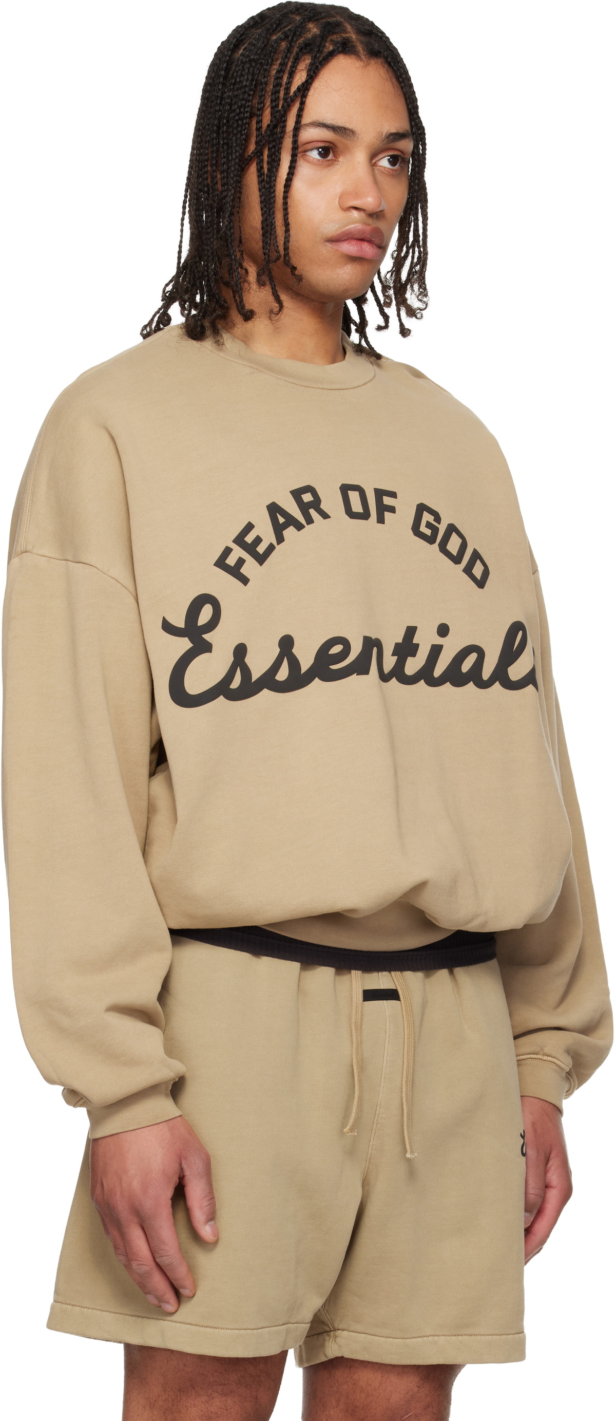 Fear of God ESSENTIALS Beige Training 90s Crewneck Sweatshirt