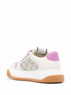 Gucci Neutral Screener Crystal-Embellished Sneakers
