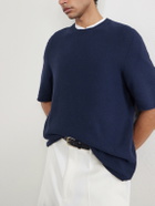 Inis Meáin - Linen and Cotton-Blend T-Shirt - Blue