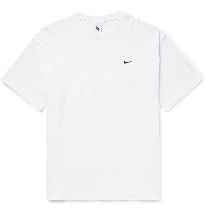 Photo: Nike - NRG Logo-Embroidered Cotton-Jersey T-Shirt - White