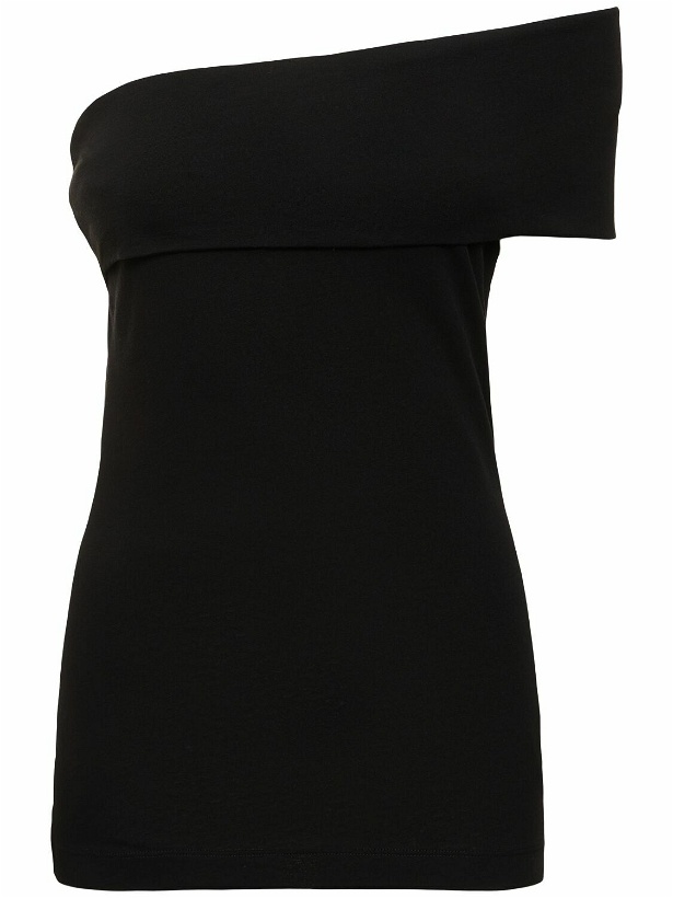 Photo: MSGM Draped Cotton Jersey One-shoulder Top