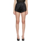 Saint Laurent Black Satin High-Rise Shorts